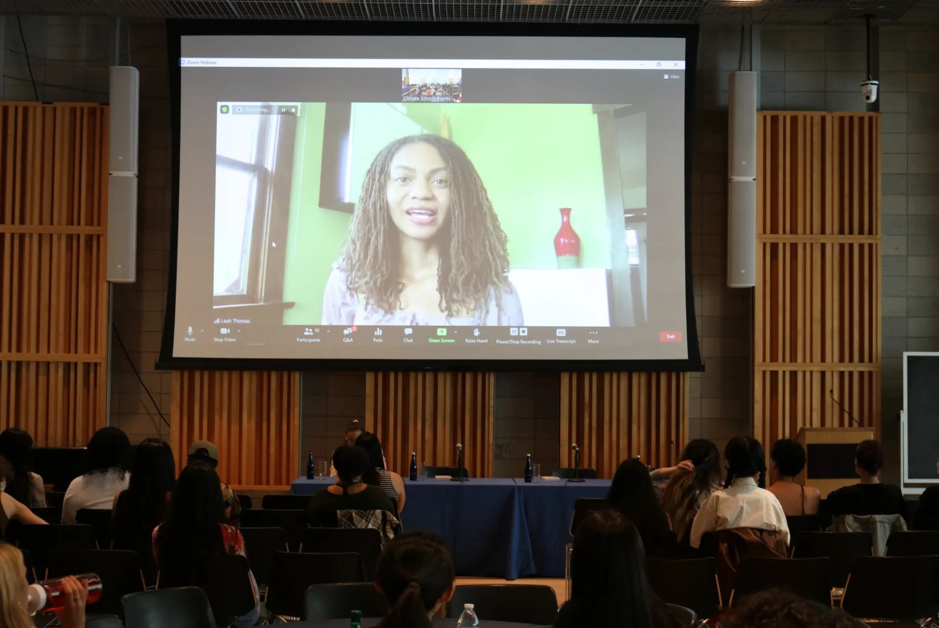 Image of Leah Thomas speaking on zoom